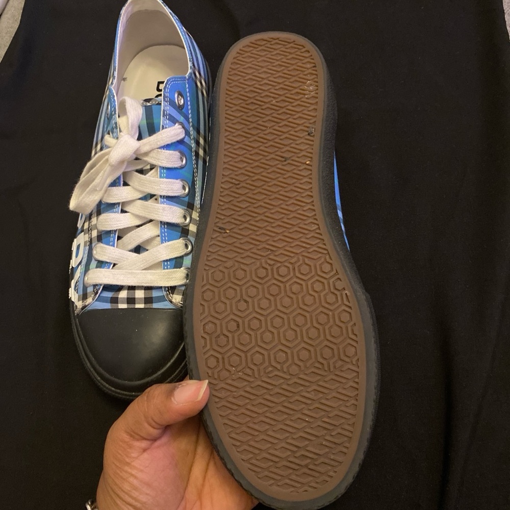 Burberry Blue Plaid Sneakers - Picture 4 of 4